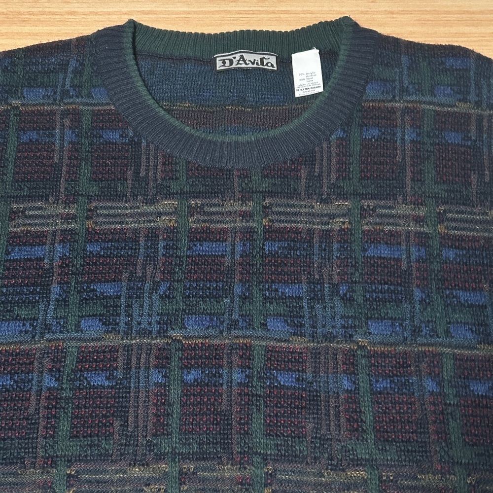 Vintage Men’s Sweater D’Avila Crewneck XL Italy Wool/Acrylic